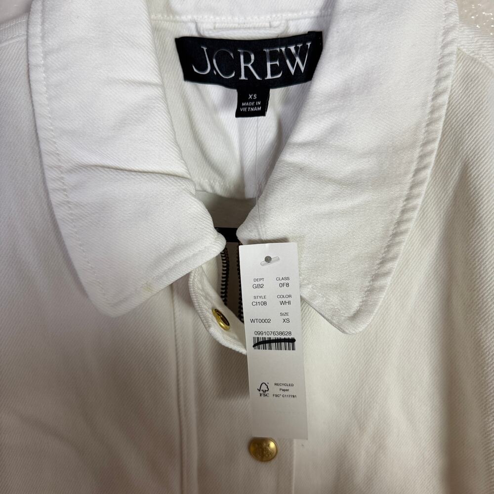 J Crew Short Barn Cotton Twill Cropped Zip Jacket US Women's XS - Picture 6 of 8